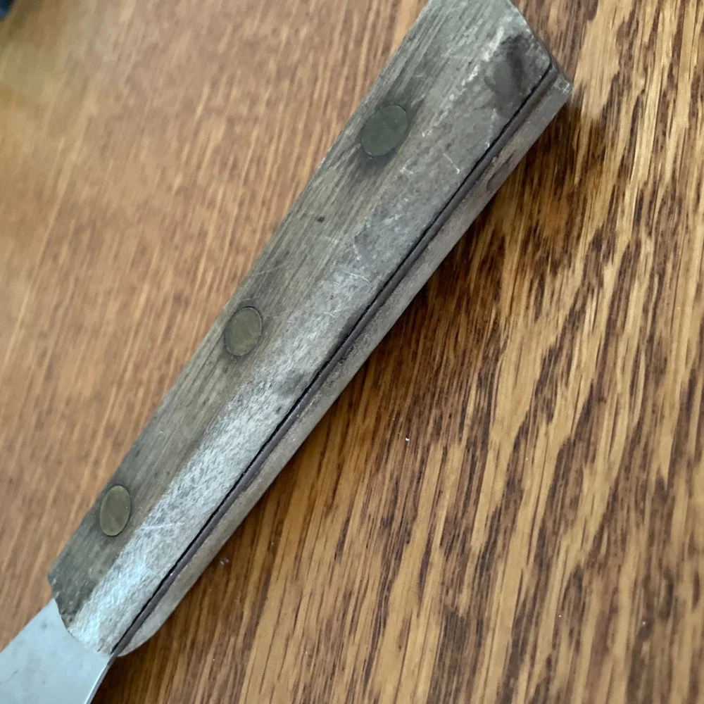 Vintage Clyde 1960s Carbon Steel Blade Spatula Icing Spreader‎ Knife Wood Handle